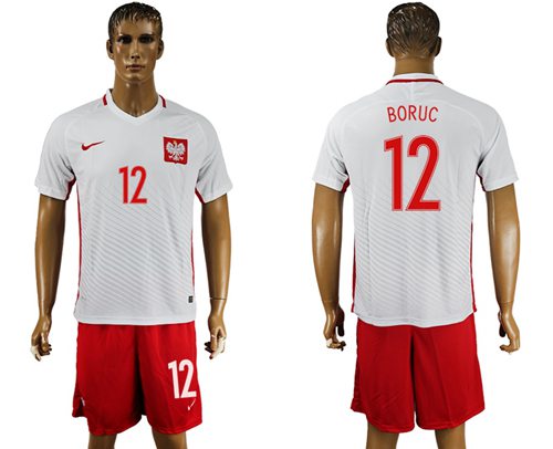 Poland #12 Boruc Home Soccer Country Jersey